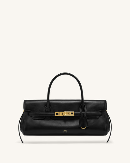 Yara Small Top Handle Shoulder Bag - Black