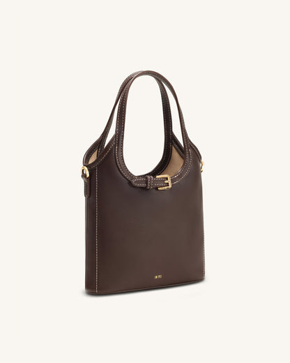 Brooke Mini Belted Embellished Top Handle Bag - Black