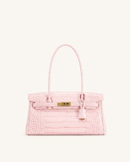 Yara Shoulder Bag - Sakura Pink Croc