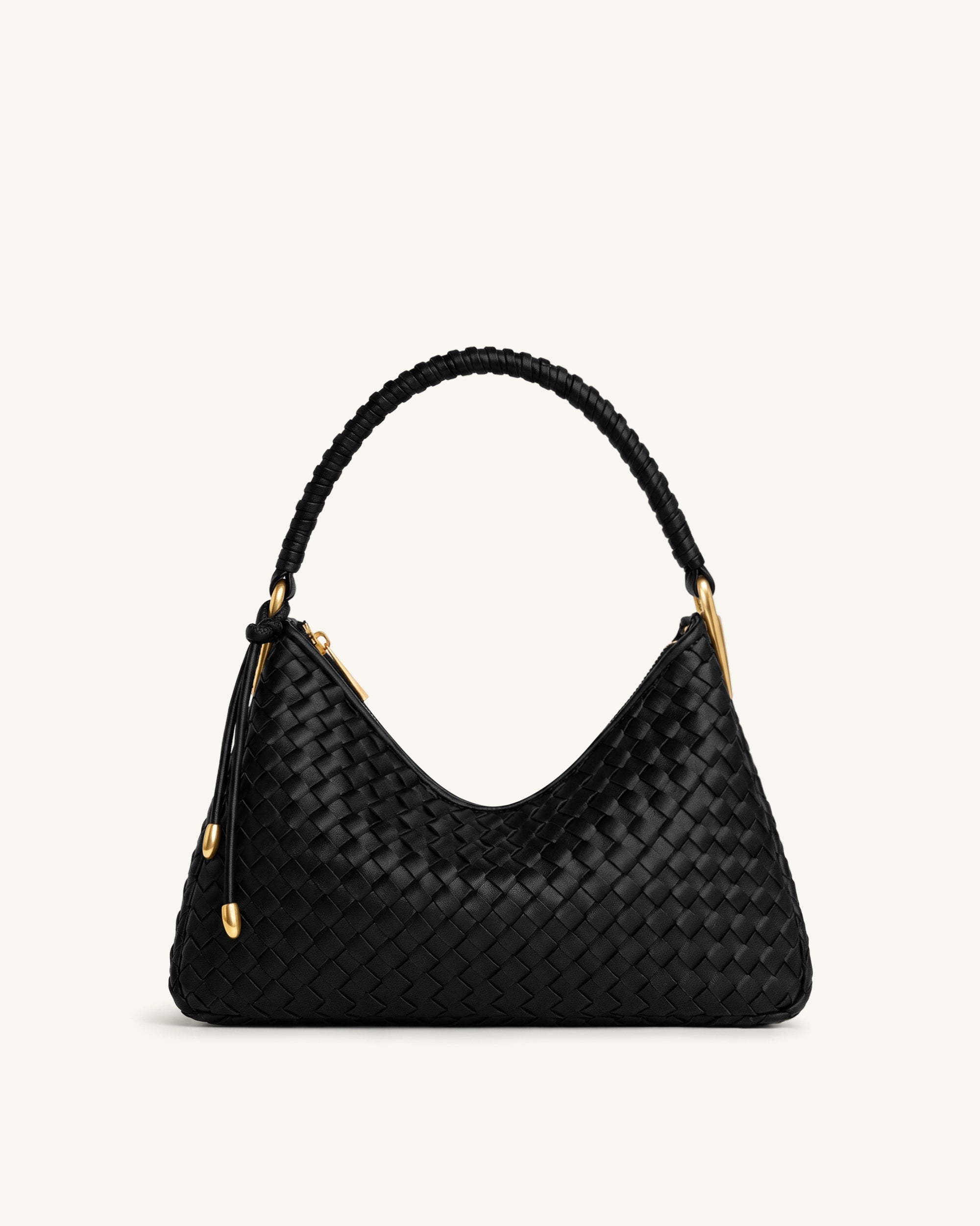Lorena Woven Shoulder Bag - Black
