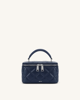 Vivienne Quilted Vanity Top Handle Bag - Navy