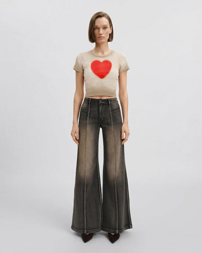 The Shrunken Faded Love T-shirt - Washed Black
