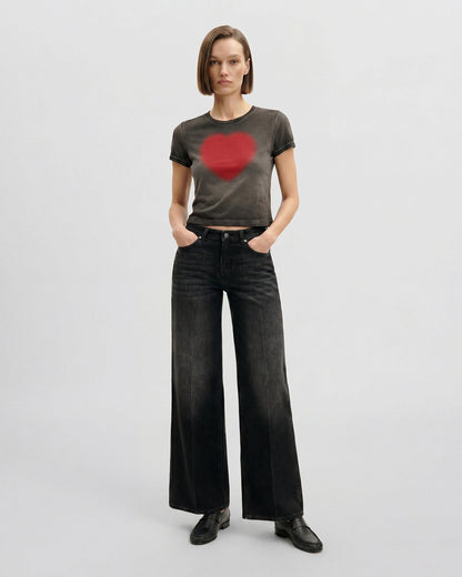 The Shrunken Faded Love T-shirt - Dirty Oat