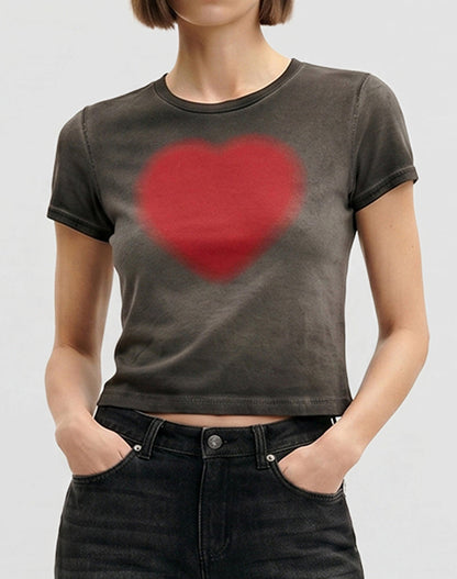 The Shrunken Faded Love T-shirt - Dirty Oat