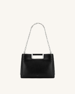 Elodie Chain Handle Top Handle Bag - Black