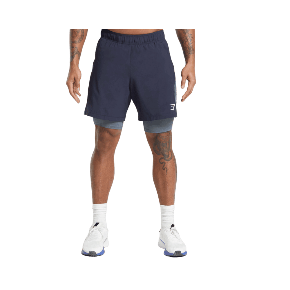 Gymshark Sport 7" 2 in 1 Shorts Heavy Blue/Iron Blue