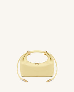 Ellie Metal Ring Embellished Top Handle Bag - Lemon Yellow