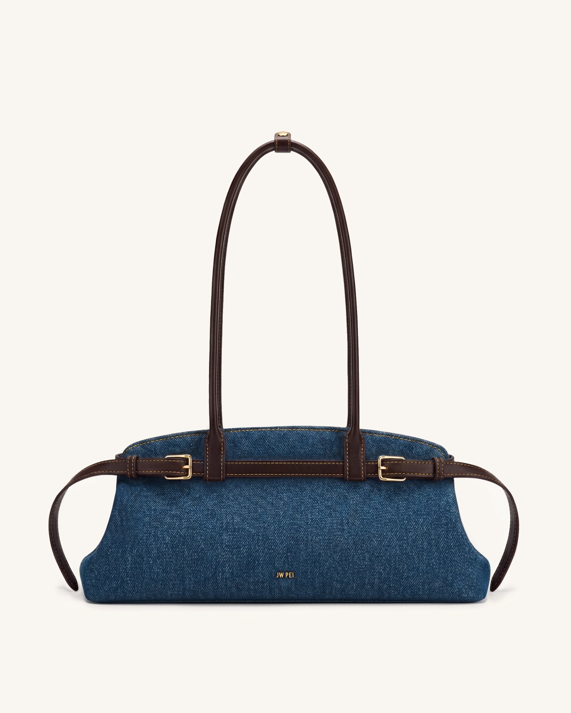 Arden Belt Detail East-West Shoulder Bag - Black