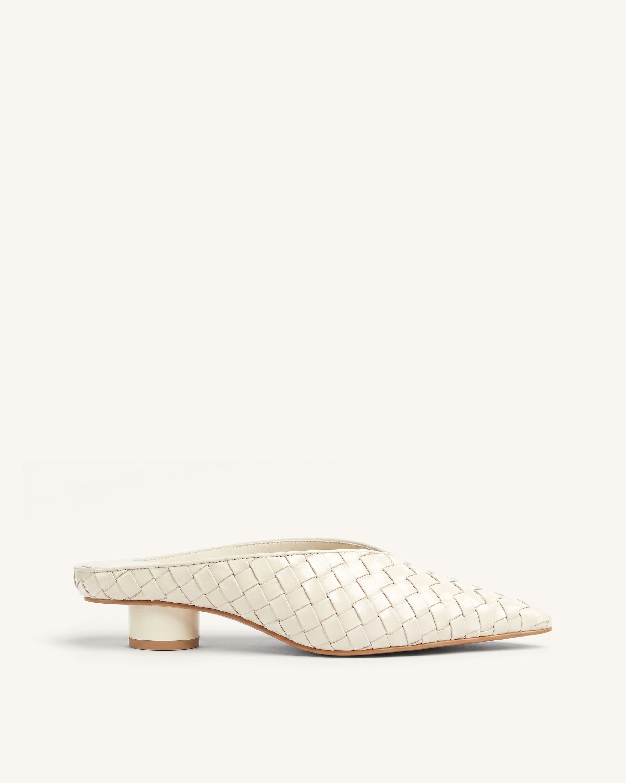Helena Woven Textured Pointed Toe Mules - Black