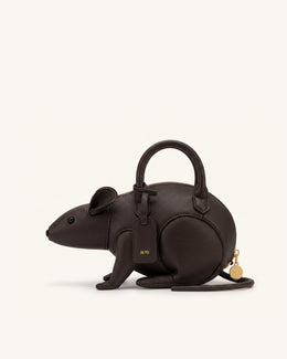 Mia Mouse Top Handle Bag - Dark Brown