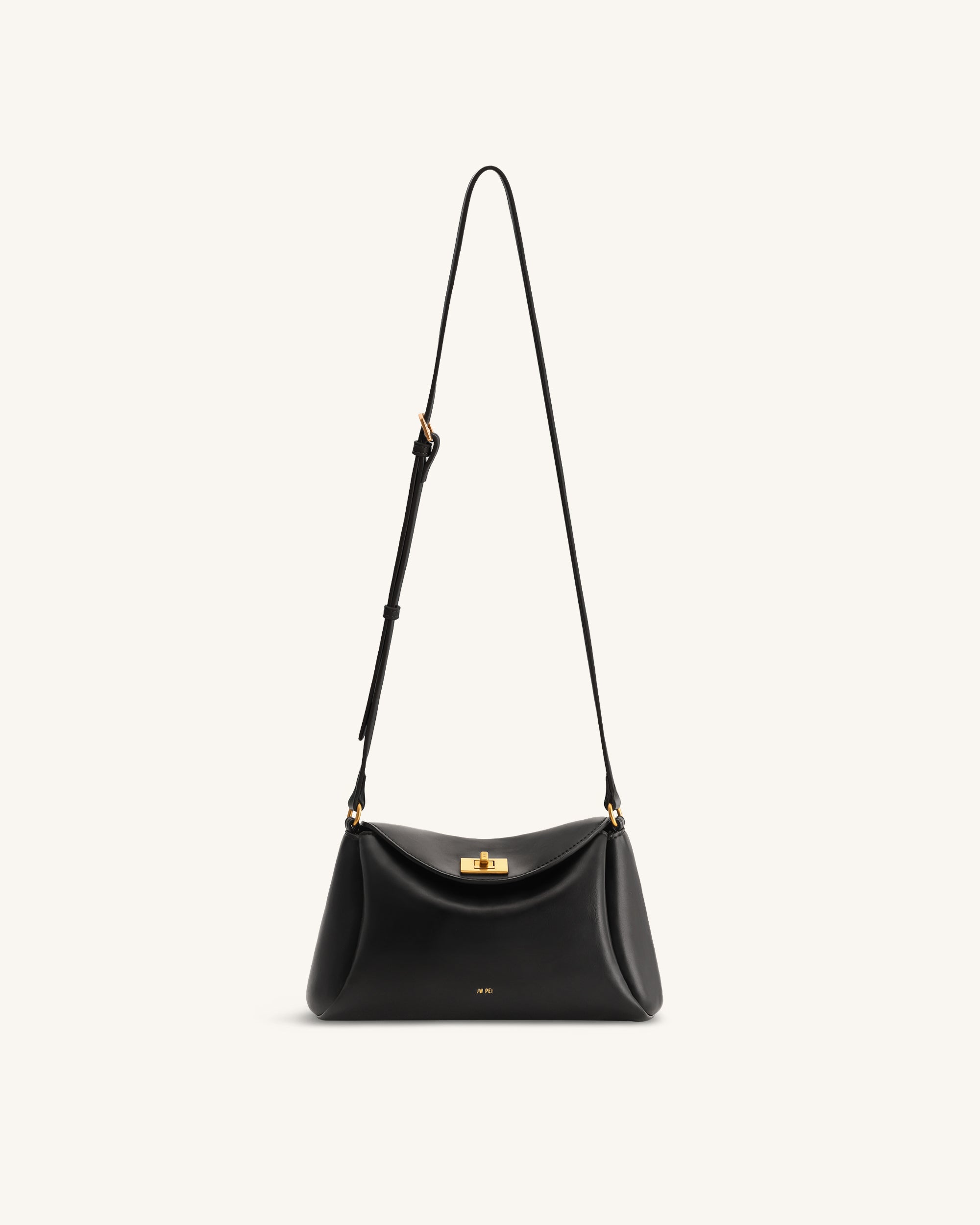 Greta Twist-Lock Crossbody Bag - Black