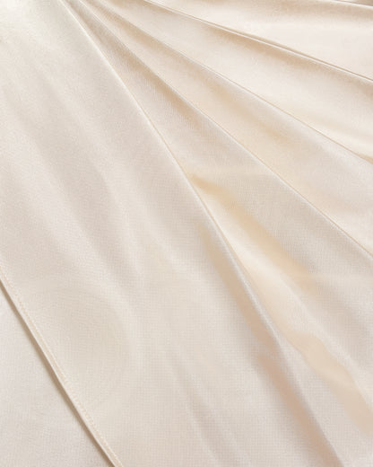 Asymmetric Drape High-Neck Cape Top - Cream