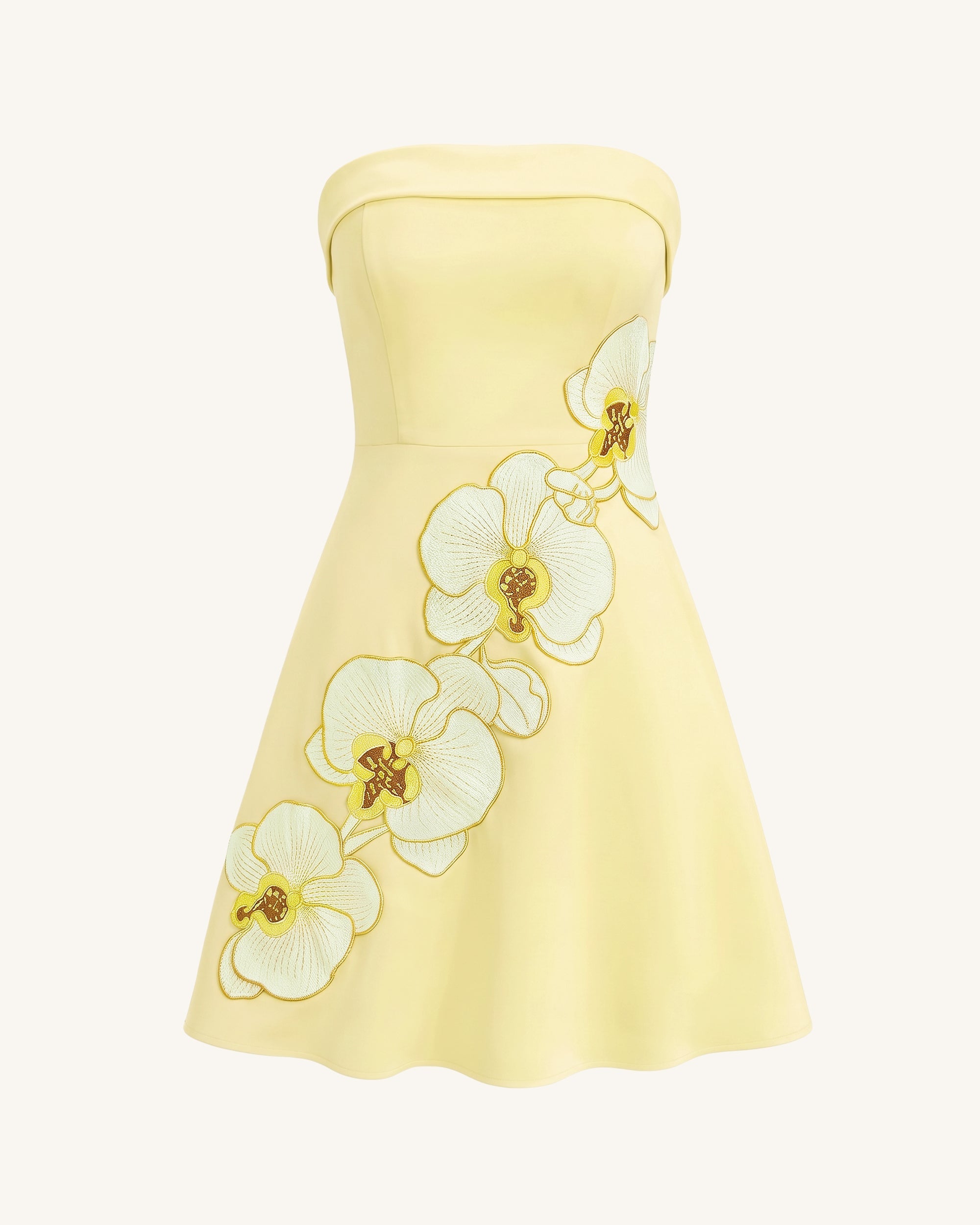 Orchid Embroidered Strapless A-Line Midi Dress - Blush Pink