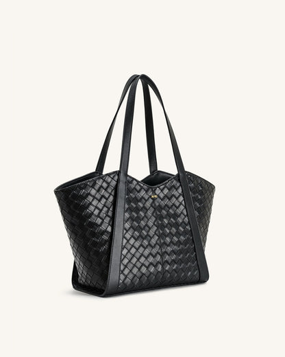 Kiana Large Capacity Weave Texture Tote Bag - Dark Olive