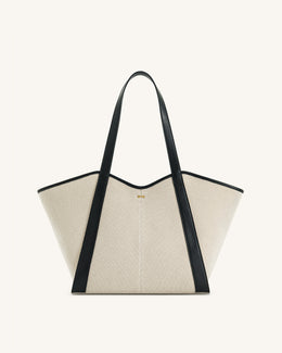 Kiana Large Capacity Tote Bag - Black Canvas