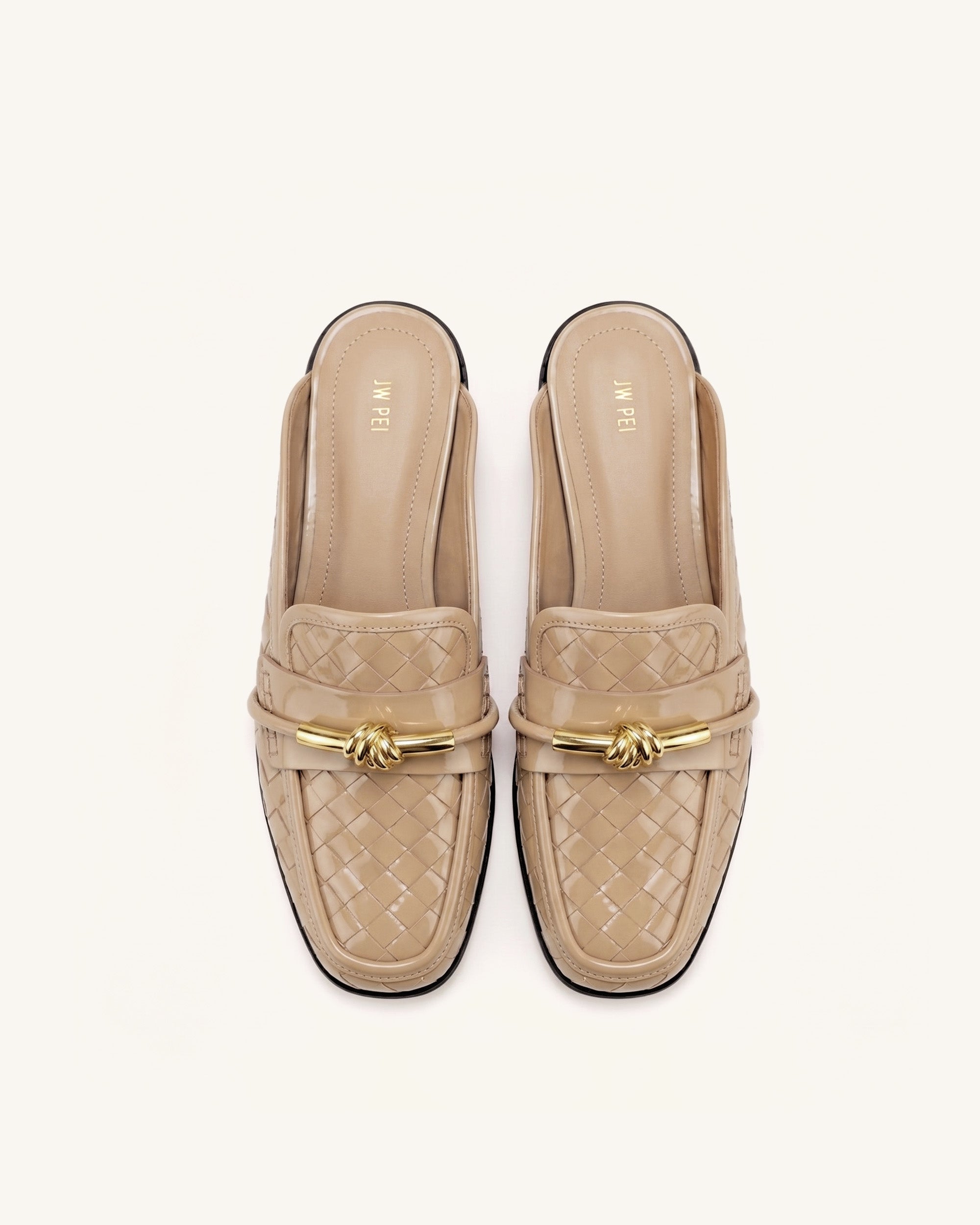 Elowen Woven Horsebit Mule Loafers - Black