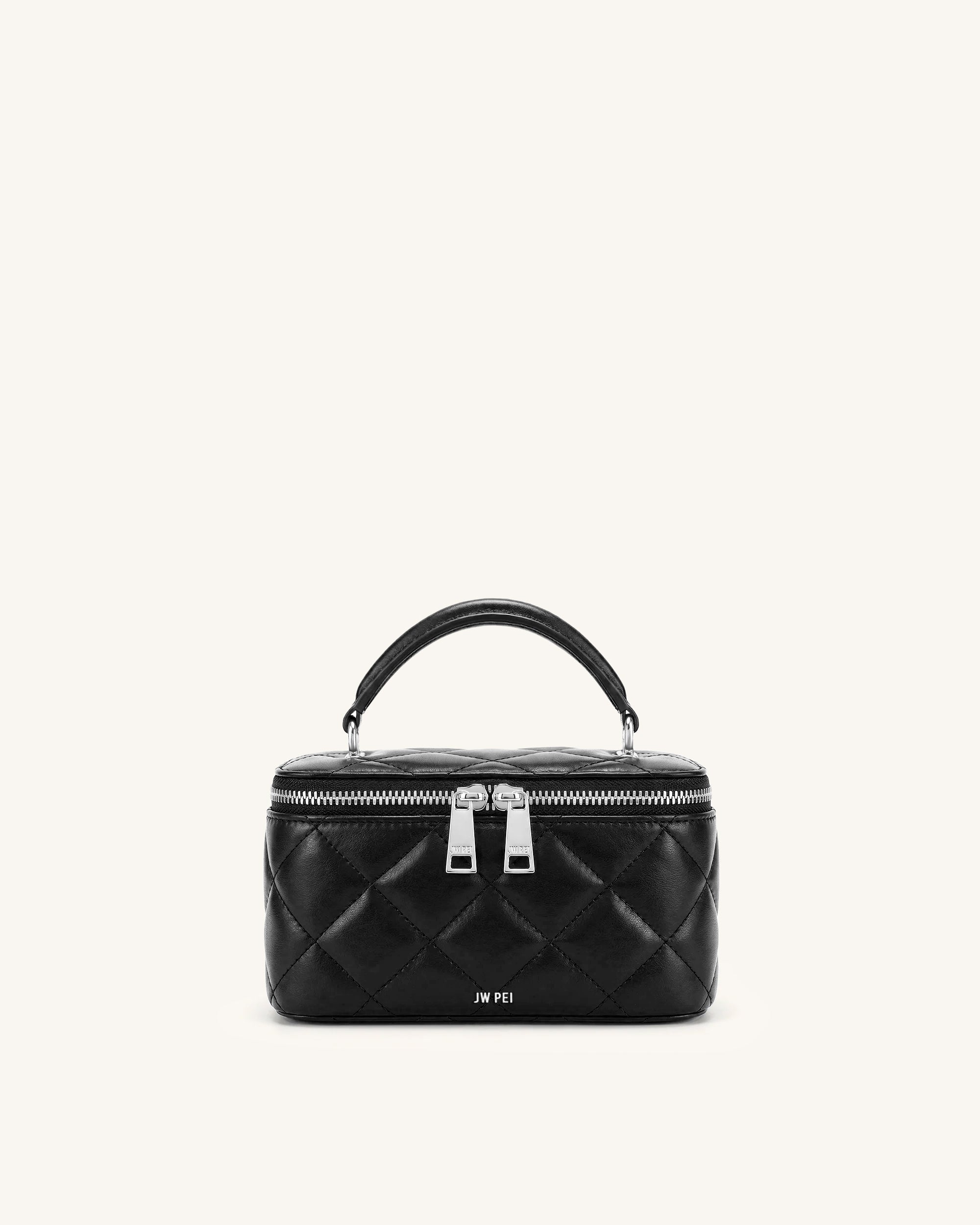 Vivienne Quilted Vanity Top Handle Bag - Navy