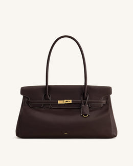 Yara Large Shoulder Bag - Dark Brown