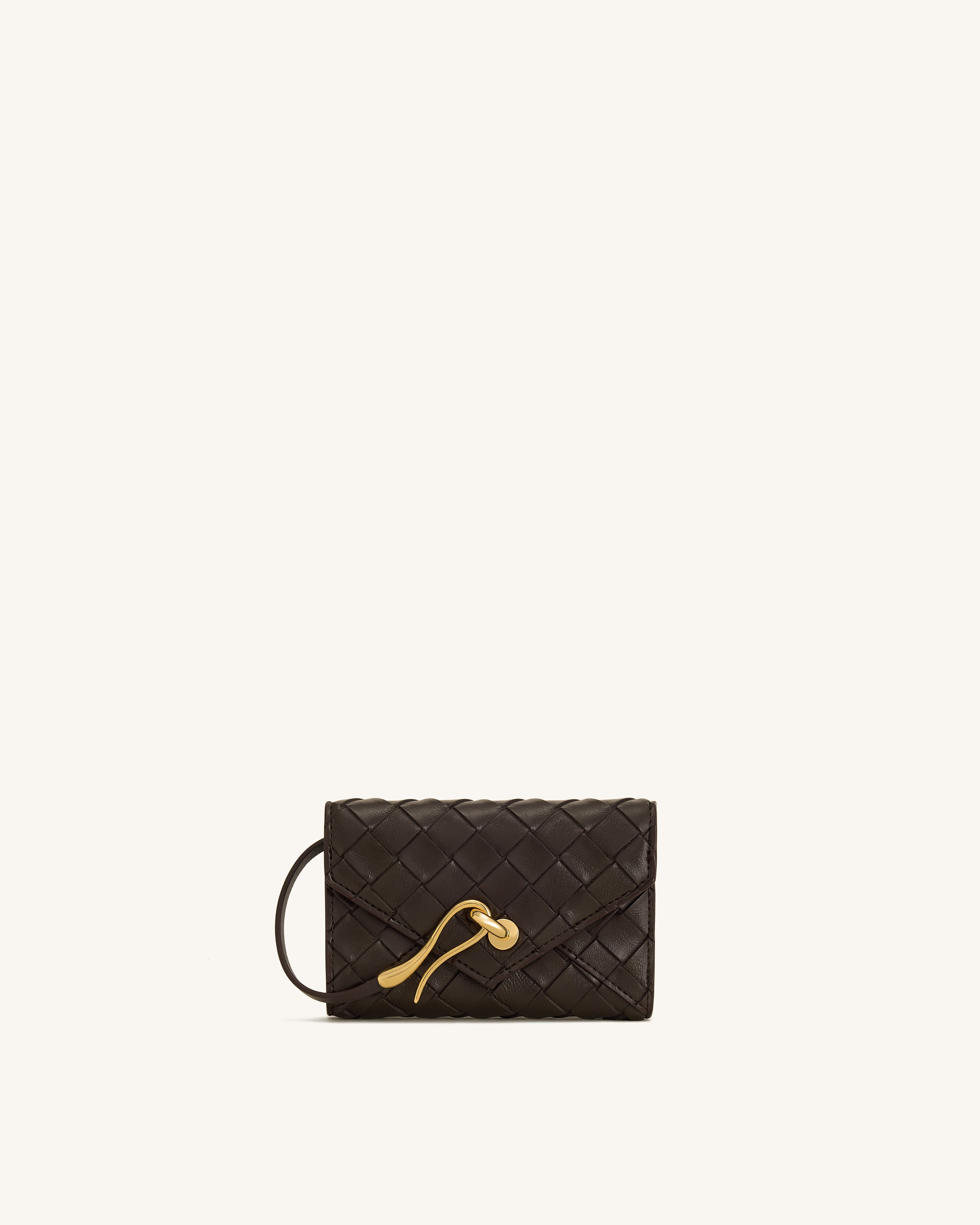 Celeste Woven Textured Envelope Wallet - Black
