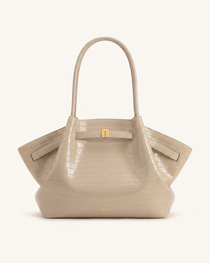Hana Large Tote Bag - Elephant Grey Croc