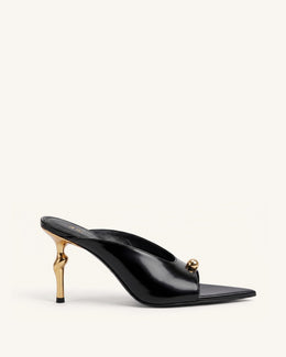 Noemi Pointed-Toe Mule Heels - Black