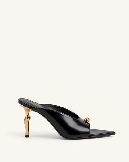 Noemi Pointed-Toe Mule Heels - Burgundy