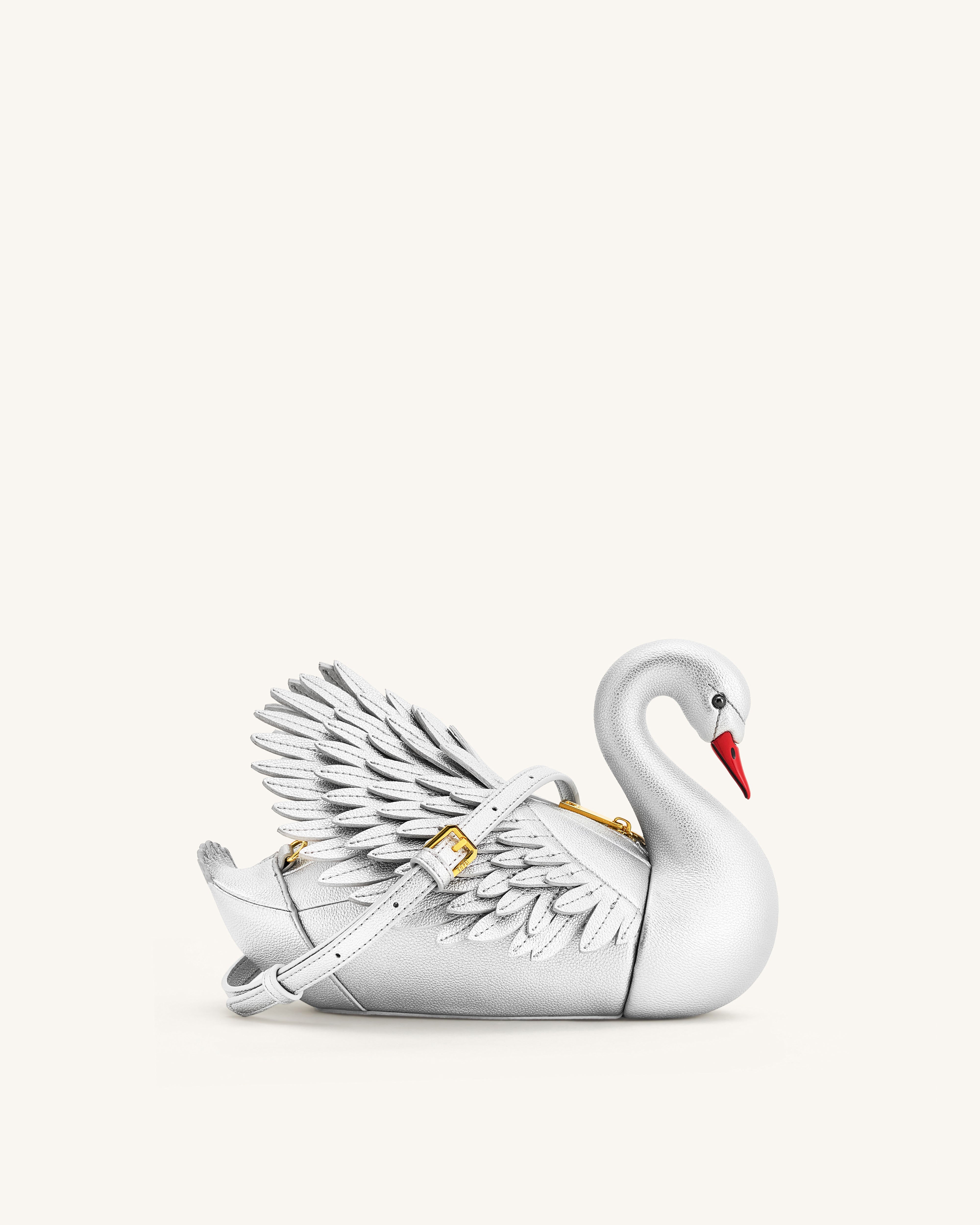 Alani Swan Shaped Crossbody Bag - Silver