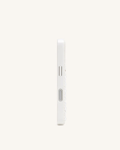 Pearl Embellished Phone Case - White