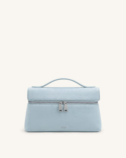 Thea Faux Suede Top Handle Bag - Light Blue