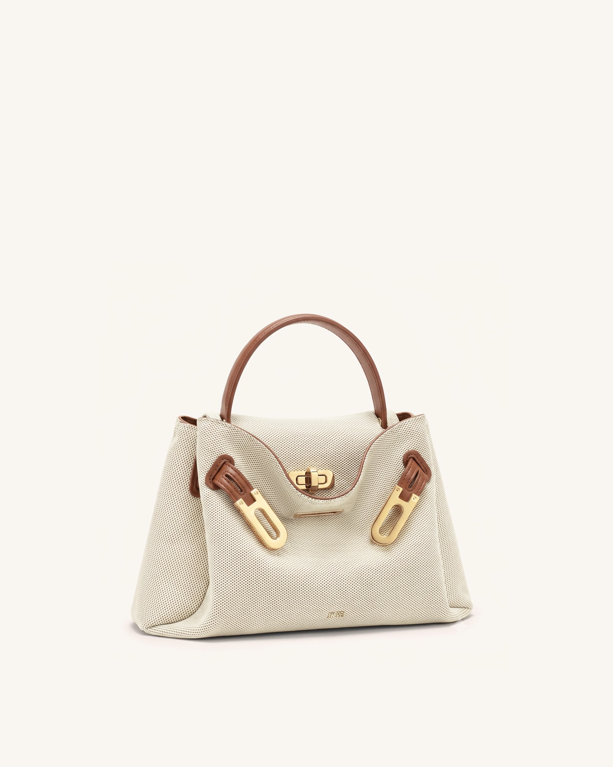 Rhea Small Double Buckle Shoulder Bag - White Croc
