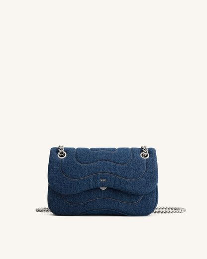 Tina Quilted Chain Crossbody - Black