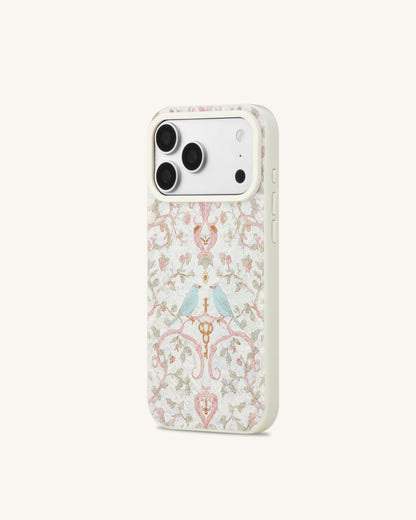 Vintage Romance Bird Pearl Shell Phone Case - White