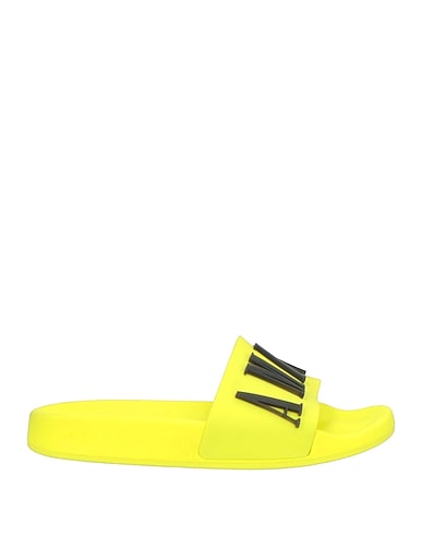Amiri Neon Yellow Slides with Bold Logo
