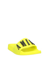 Amiri Neon Yellow Slides with Bold Logo