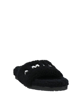 Amiri Black Fleece Slide Sandals