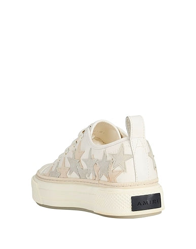 Amiri Star-Embellished White Canvas Sneakers