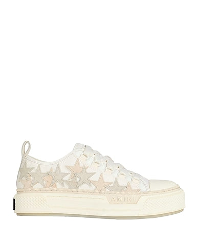 Amiri Star-Embellished White Canvas Sneakers