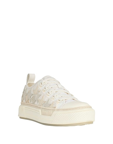 Amiri Star-Embellished White Canvas Sneakers