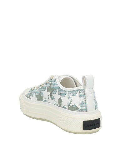 Amiri Star-Embellished White and Aqua Sneakers