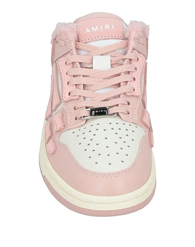 Amiri Pink Leather and Fleece-Lined Sneakers