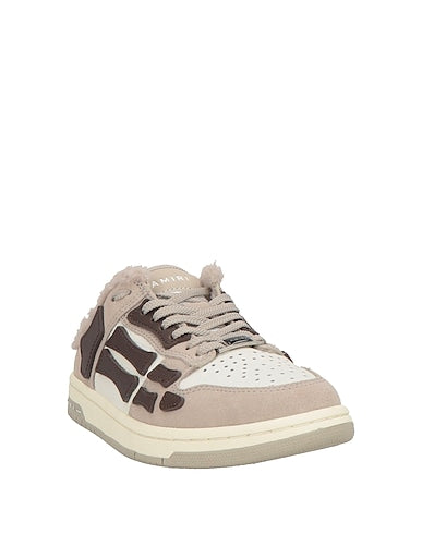 Amiri Brown Leather and Fleece-Lined Sneakers