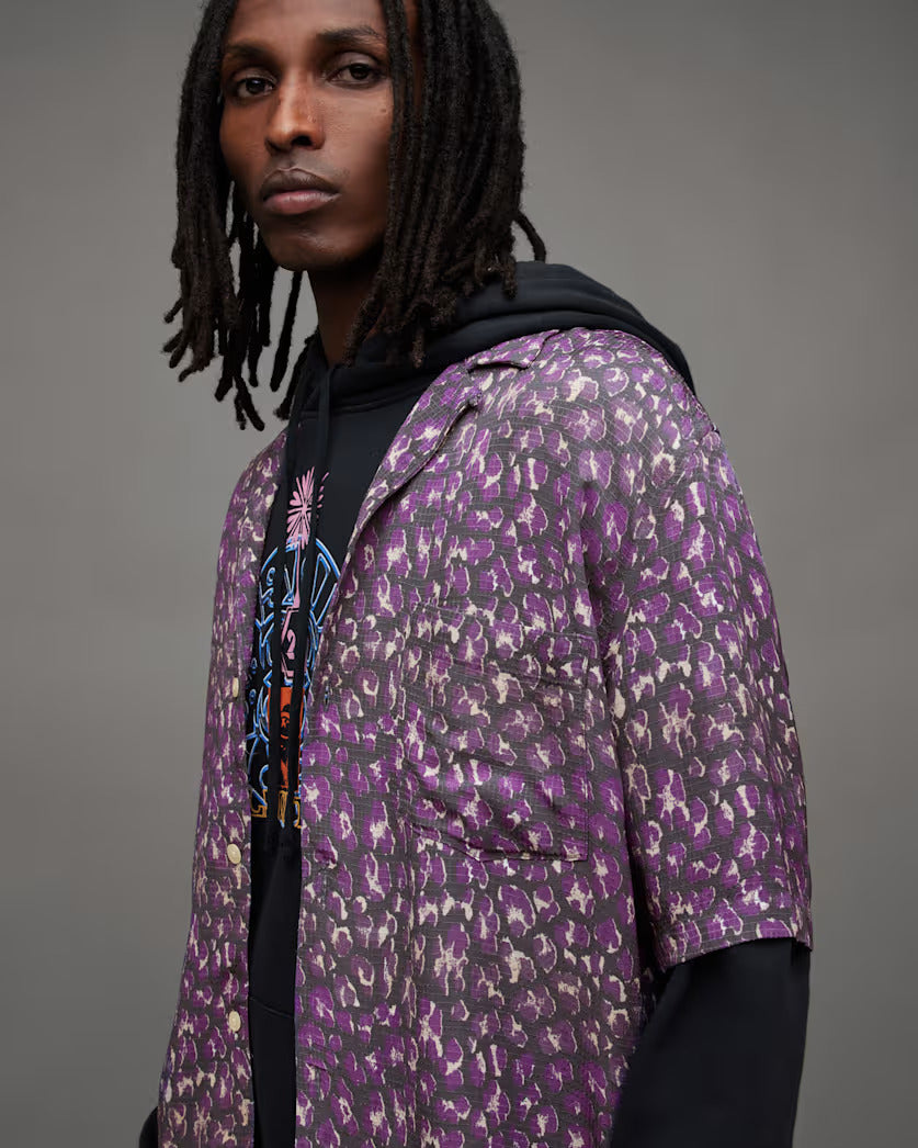 Ikuma Leopard Print Relaxed Fit Shirt