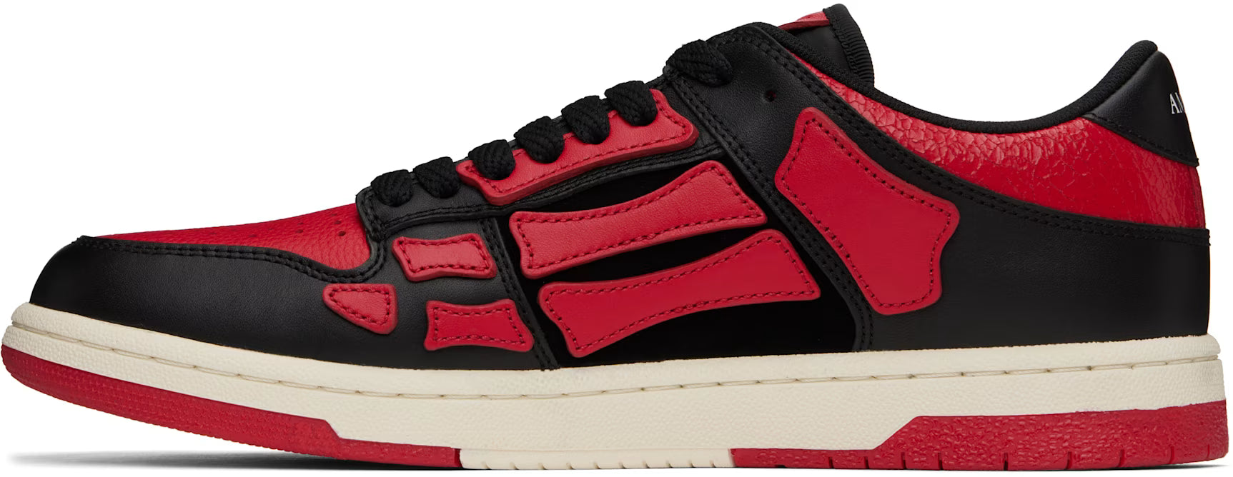Black & Red Skel-Top Low Sneakers