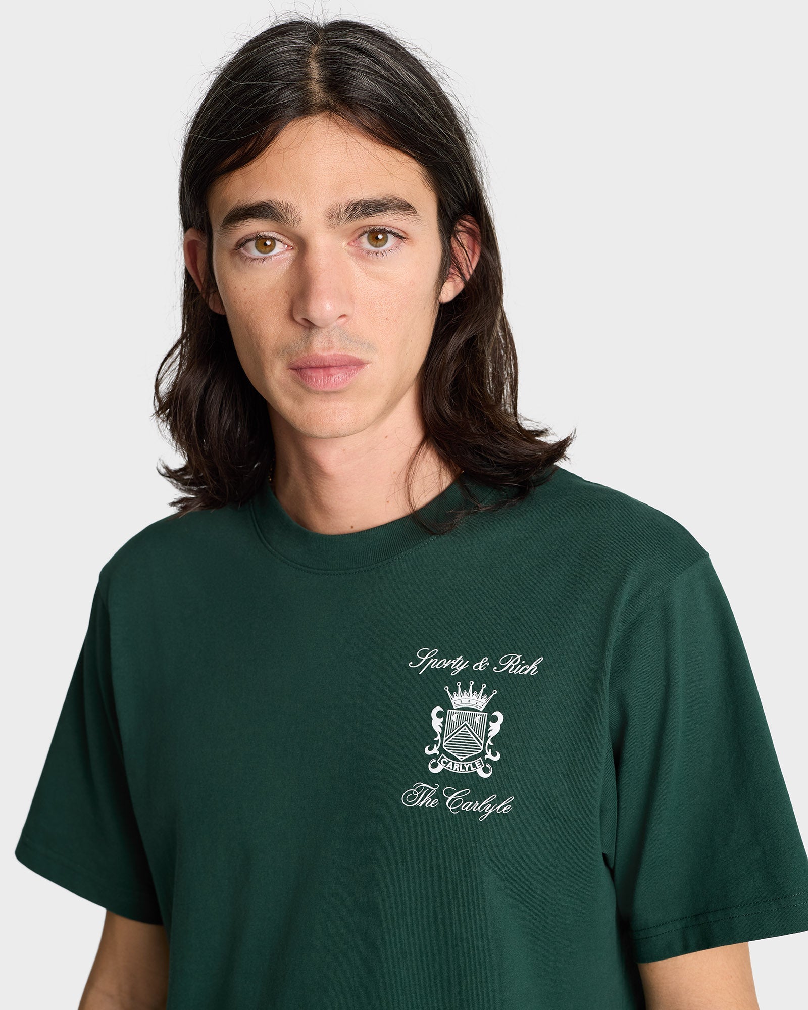 The Carlyle Crest T-Shirt - Forest/White