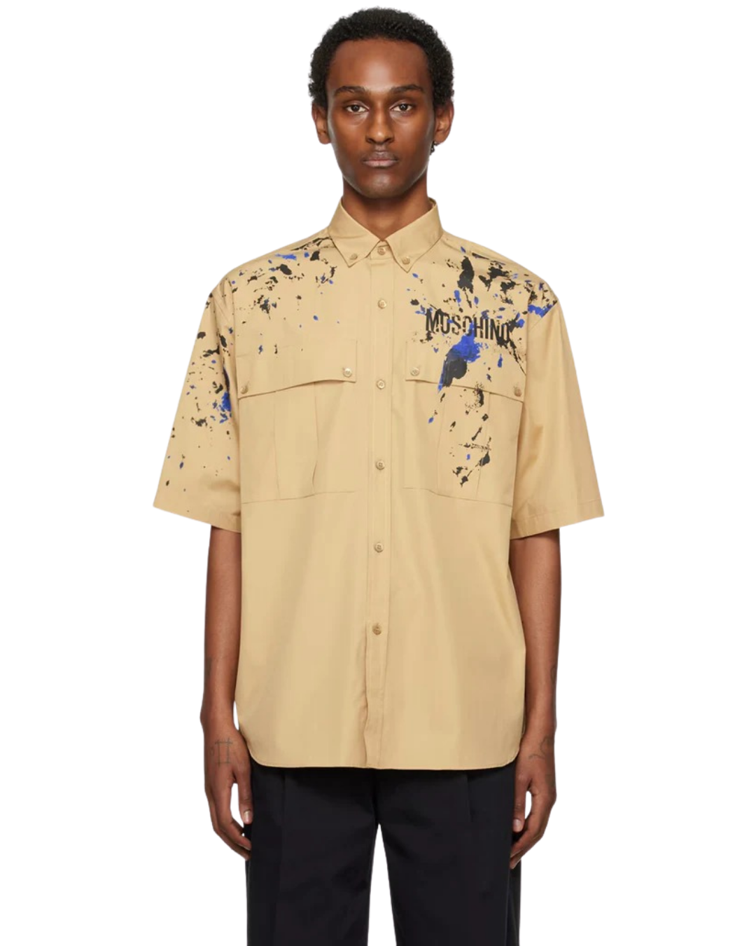 Beige Painted Effect Shirt