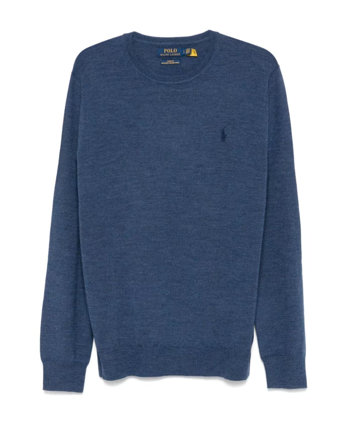 Polo Ralph Lauren Blue Sweater with Olive Green Details