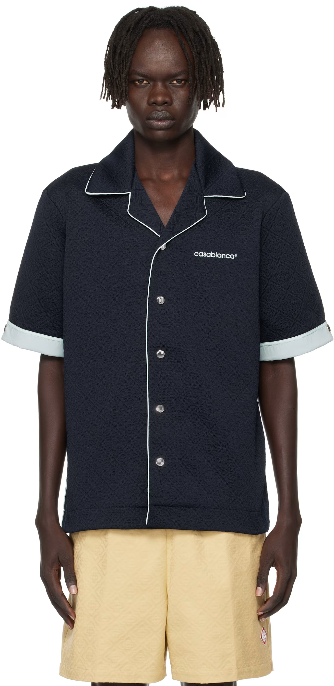 Navy Jacquard Shirt