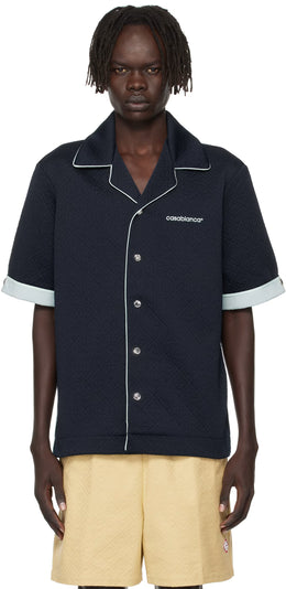 Navy Jacquard Shirt