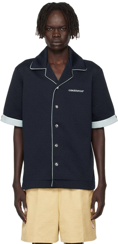 Navy Jacquard Shirt