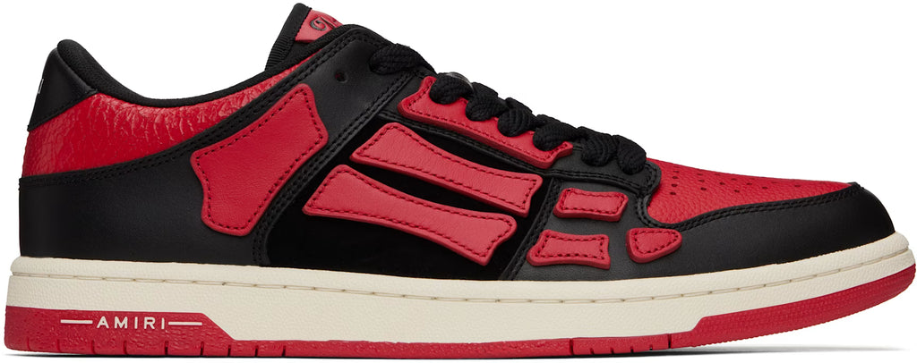 Black & Red Skel-Top Low Sneakers